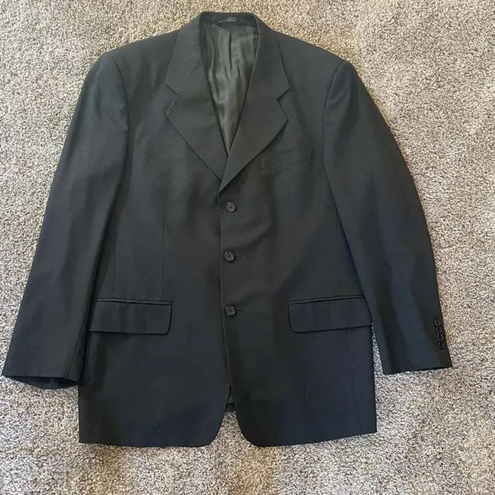 Vito Rufolo Men's Black Wool Suit Jacket Italian Size‎ 43R Career Business